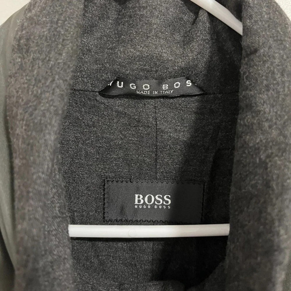 Hugo Boss Dark Green Nylon Long Winter Coat with Zippered Hood‎ - Picture 3 of 7